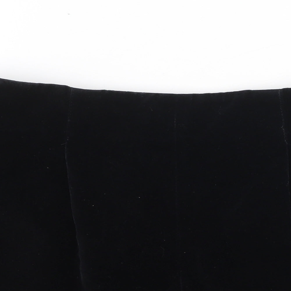 Topshop Womens Black Cotton Basic Shorts Size 10 Regular Zip