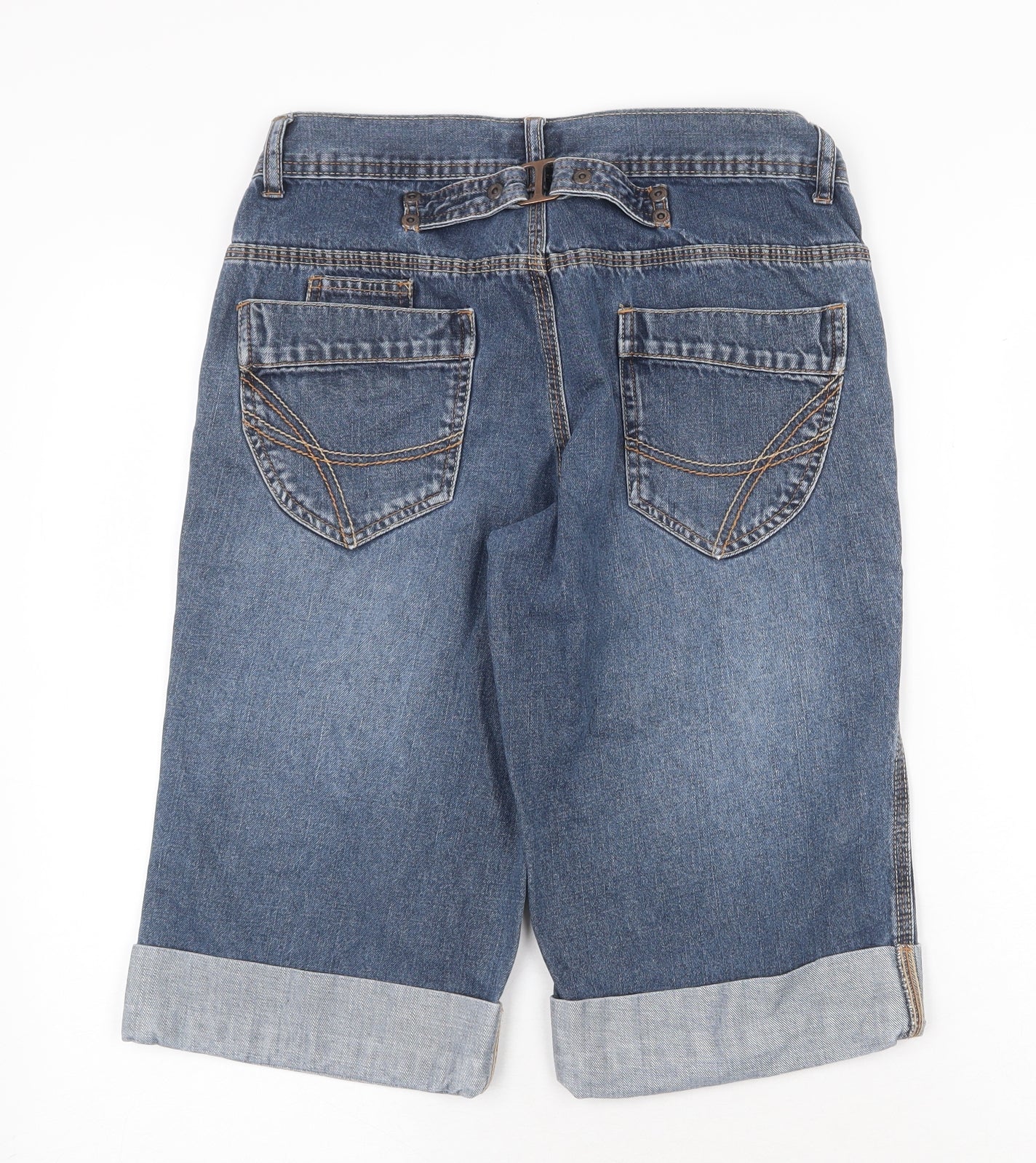 Cherokee Womens Blue Cotton Bermuda Shorts Size 10 Regular Zip