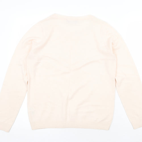 Dorothy Perkins Womens Pink Round Neck Acrylic Pullover Jumper Size 10