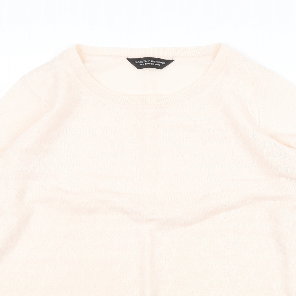 Dorothy Perkins Womens Pink Round Neck Acrylic Pullover Jumper Size 10