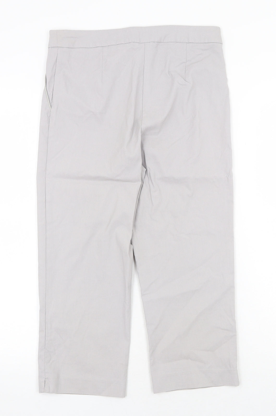 Papaya Womens Grey Viscose Chino Trousers Size 10 Regular Zip