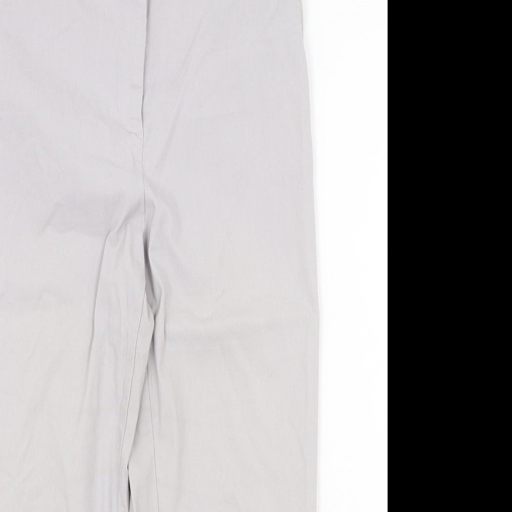 Papaya Womens Grey Viscose Chino Trousers Size 10 Regular Zip