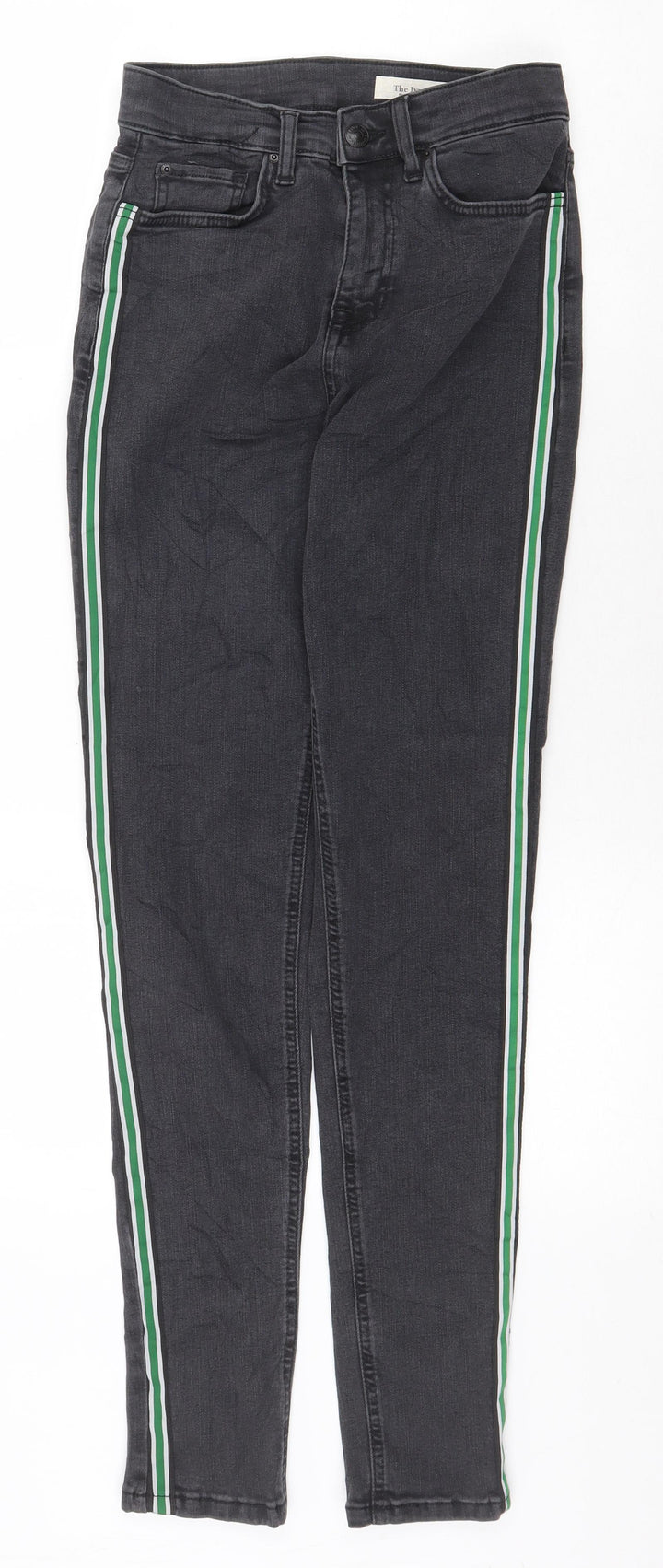 Marks and Spencer Womens Grey Cotton Skinny Jeans Size 8 Regular Zip