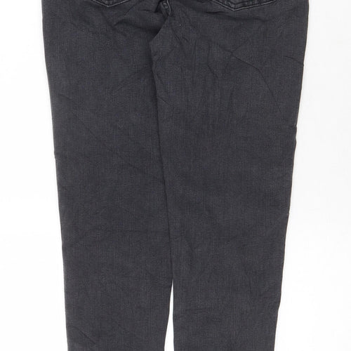 Marks and Spencer Womens Grey Cotton Skinny Jeans Size 8 Regular Zip