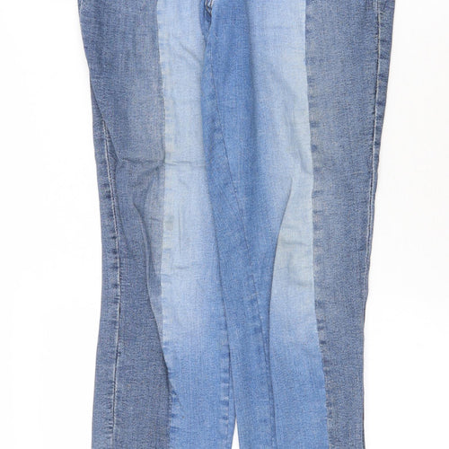 TU Womens Blue Cotton Straight Jeans Size 10 Regular Zip