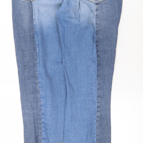 TU Womens Blue Cotton Straight Jeans Size 10 Regular Zip