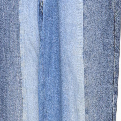 TU Womens Blue Cotton Straight Jeans Size 10 Regular Zip