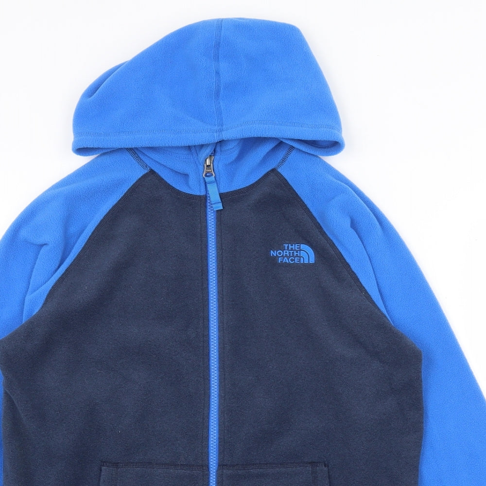 The North Face Mens Blue Polyester Full Zip Hoodie Size L