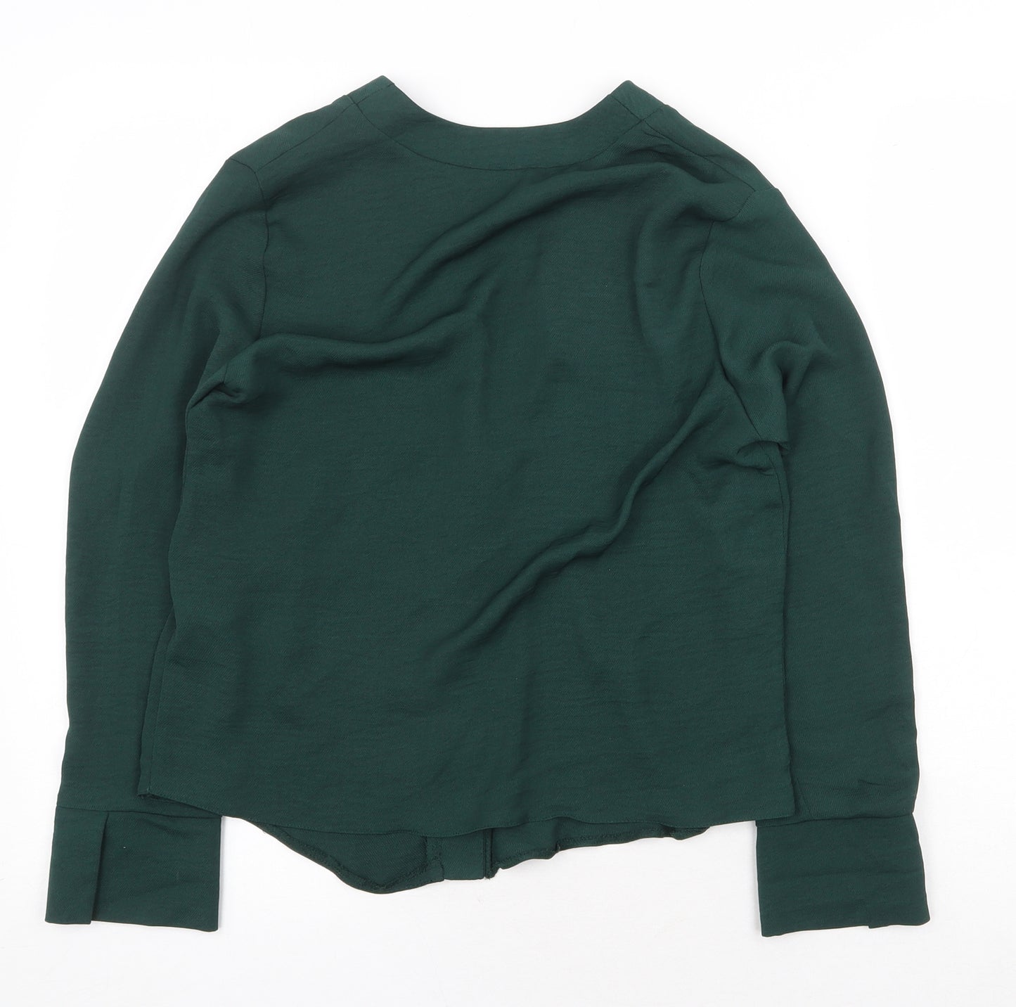 New Look Womens Green Polyester Basic Blouse Size 6 V-Neck