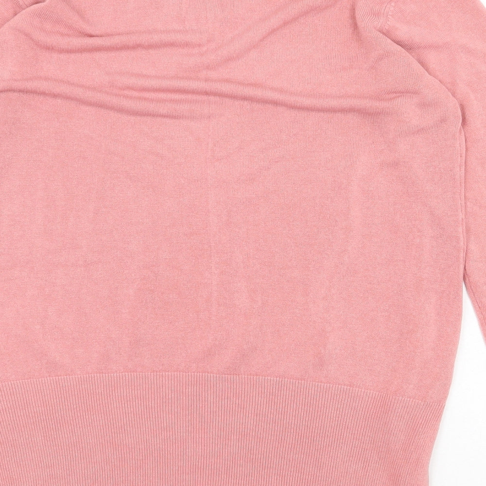 Love Yours Womens Pink V-Neck Acrylic Pullover Jumper Size 16