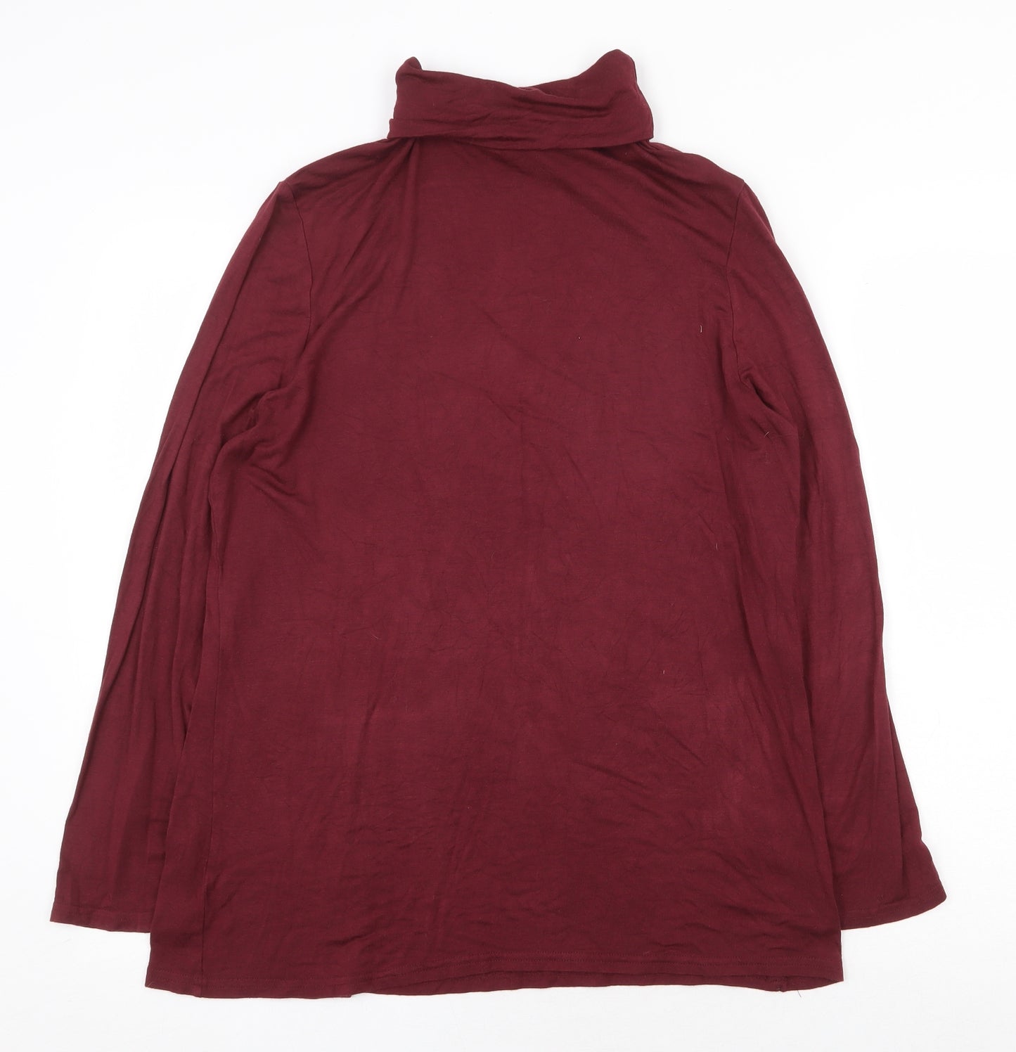 New Look Womens Red Viscose Basic Blouse Size 20 Roll Neck
