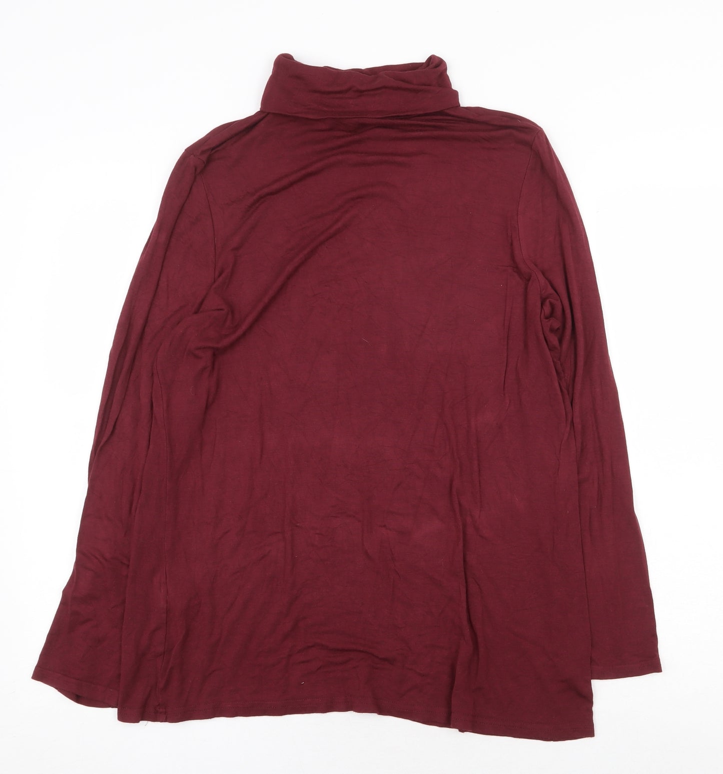 New Look Womens Red Viscose Basic Blouse Size 20 Roll Neck