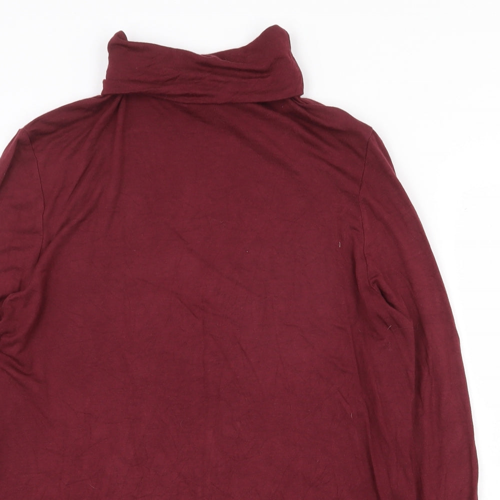 New Look Womens Red Viscose Basic Blouse Size 20 Roll Neck
