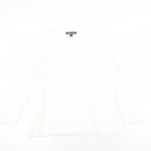 Bonmarché Womens White Round Neck Polyester Pullover Jumper Size 10