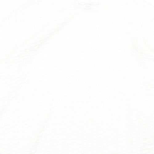 Bonmarché Womens White Round Neck Polyester Pullover Jumper Size 10