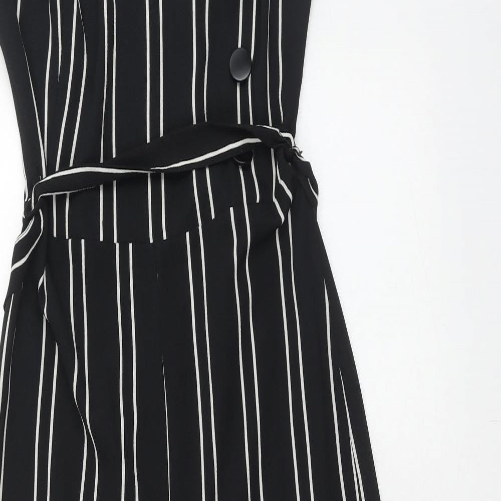 Primark Womens Black Striped Polyester Jumpsuit One-Piece Size 4XL Zip