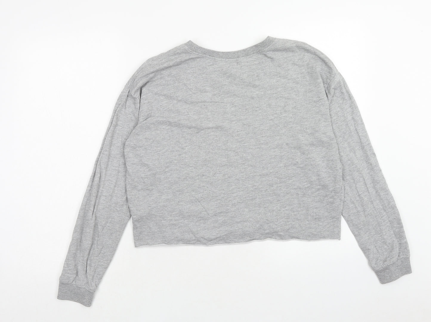 New Look Girls Grey Cotton Pullover Sweatshirt Size 12-13 Years Pullover