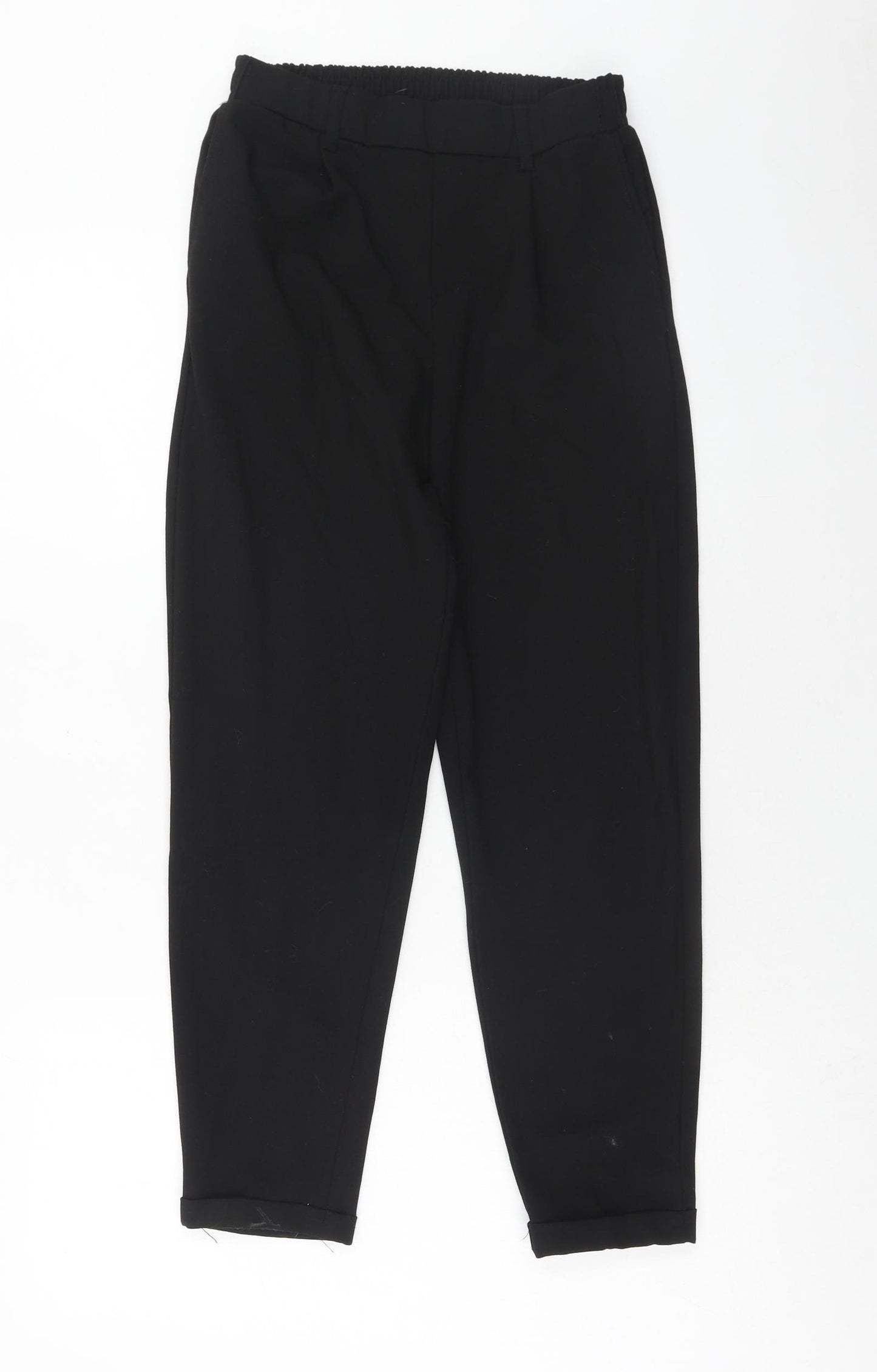 Bershka Womens Black Polyester Trousers Size S Regular