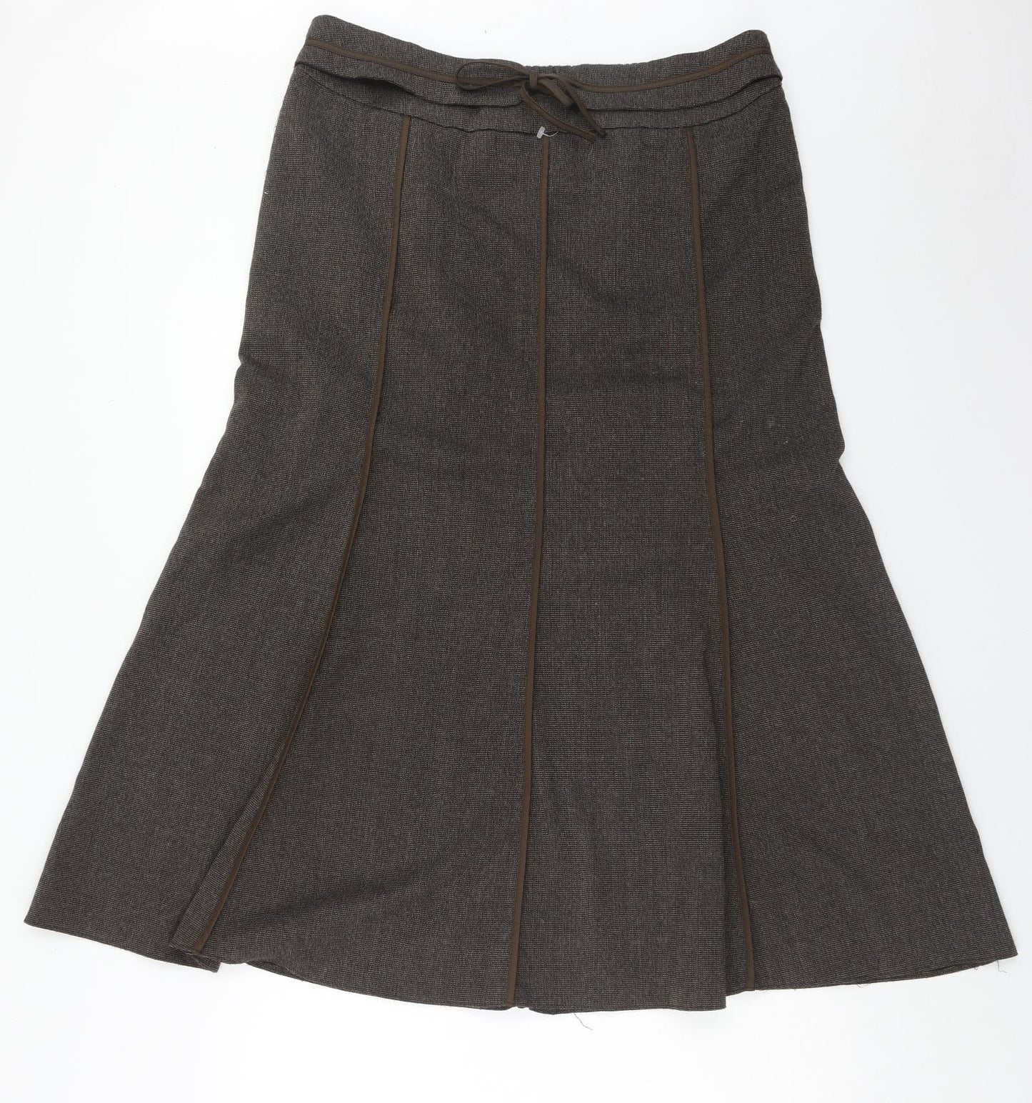 Evans Womens Brown Polyester Swing Skirt Size 14 Tie