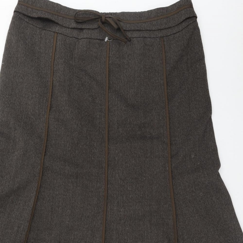 Evans Womens Brown Polyester Swing Skirt Size 14 Tie