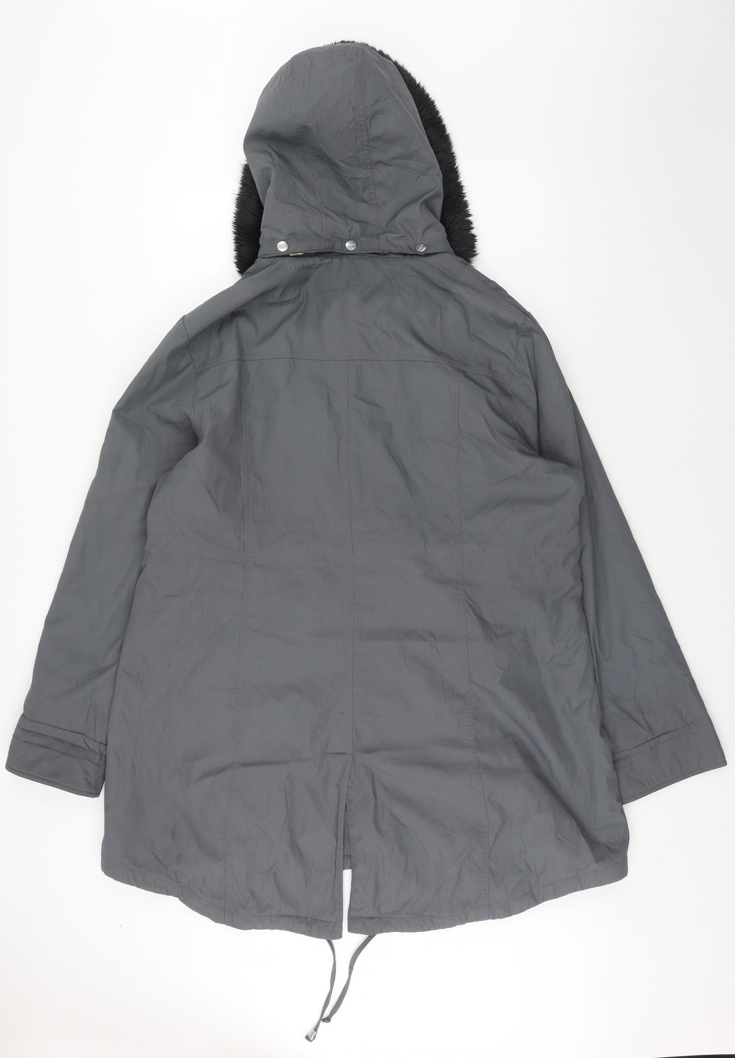 Finesse Womens Grey Parka Jacket Size 24 Zip