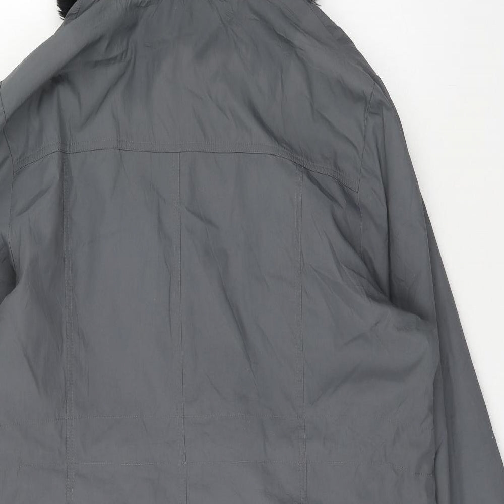 Finesse Womens Grey Parka Jacket Size 24 Zip