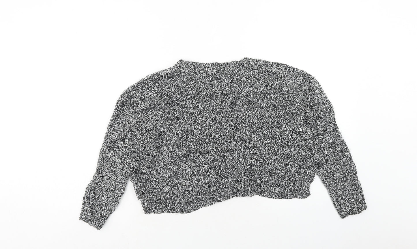 H&M Womens Grey Round Neck Acrylic Pullover Jumper Size M