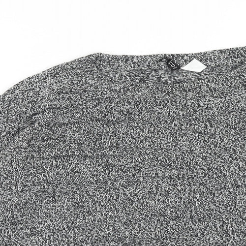 H&M Womens Grey Round Neck Acrylic Pullover Jumper Size M