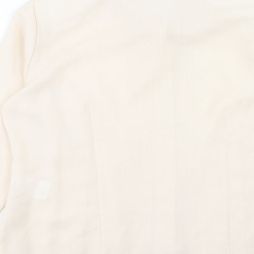 Sommer Mann Womens Beige Polyester Basic Button-Up Size 16 Collared