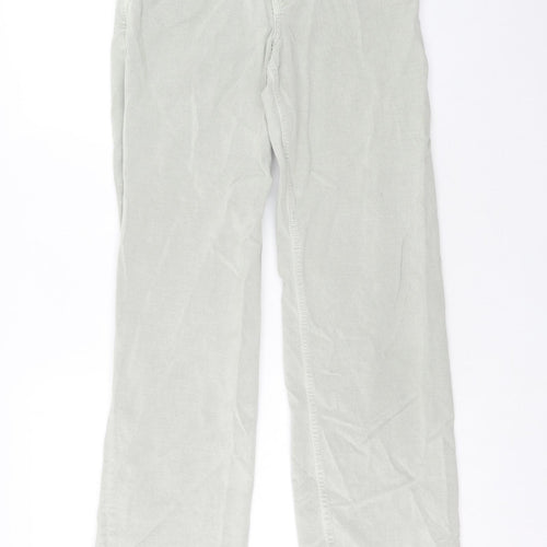 Zara Womens Green Cotton Straight Jeans Size S Regular Zip