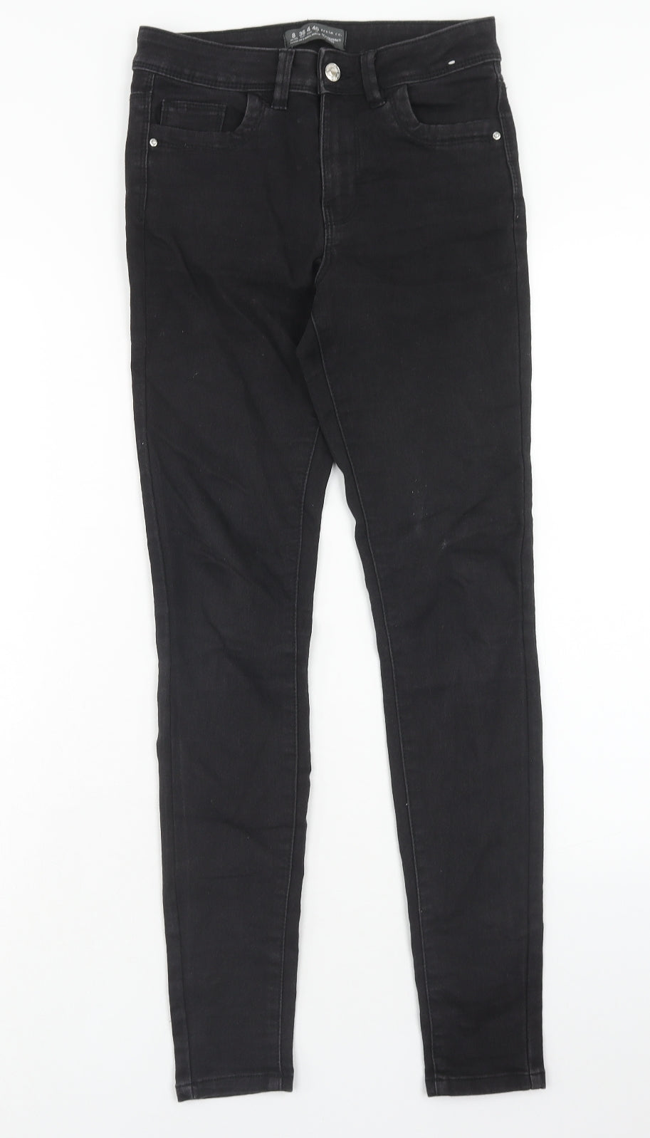 Denim & Co. Womens Black Cotton Skinny Jeans Size 8 Regular Zip