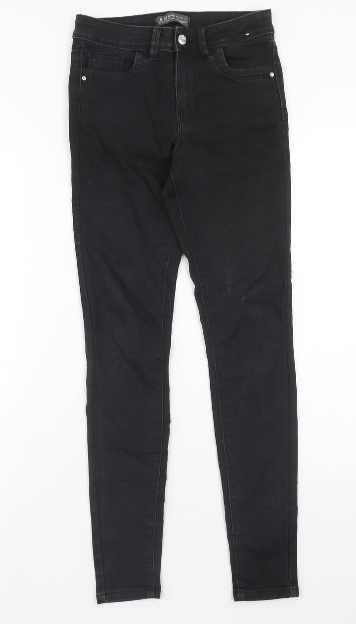 Denim & Co. Womens Black Cotton Skinny Jeans Size 8 Regular Zip