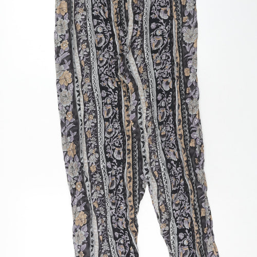 Vintage Studio Womens Multicoloured Geometric Viscose Trousers Size XL Regular Drawstring