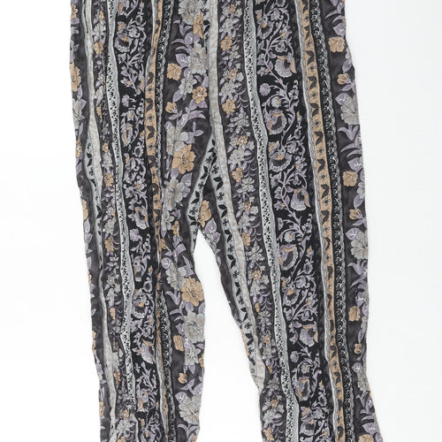 Vintage Studio Womens Multicoloured Geometric Viscose Trousers Size XL Regular Drawstring