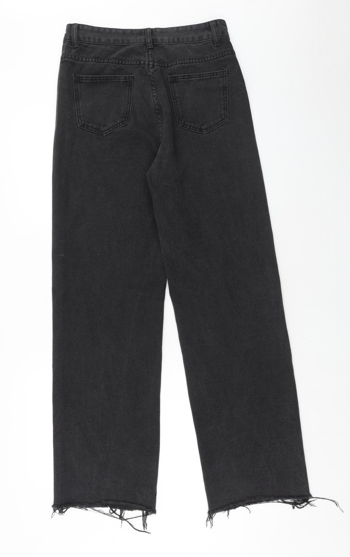 SheIn Womens Black Cotton Straight Jeans Size M Regular Zip