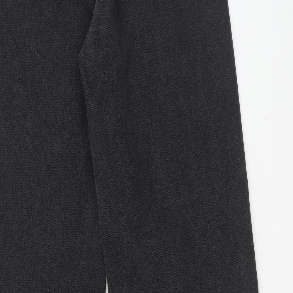 SheIn Womens Black Cotton Straight Jeans Size M Regular Zip