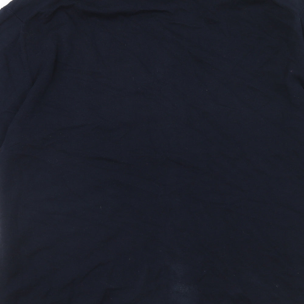 Marks and Spencer Mens Blue Cotton Polo Size XL Collared Button