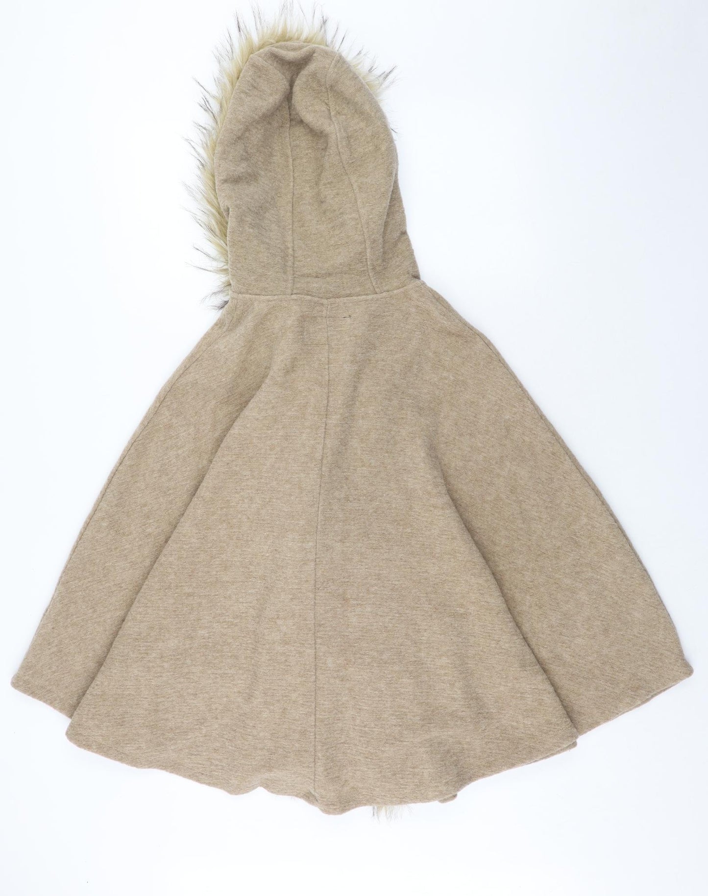 River Island Womens Brown Round Neck Acrylic Cape Jumper Size 10