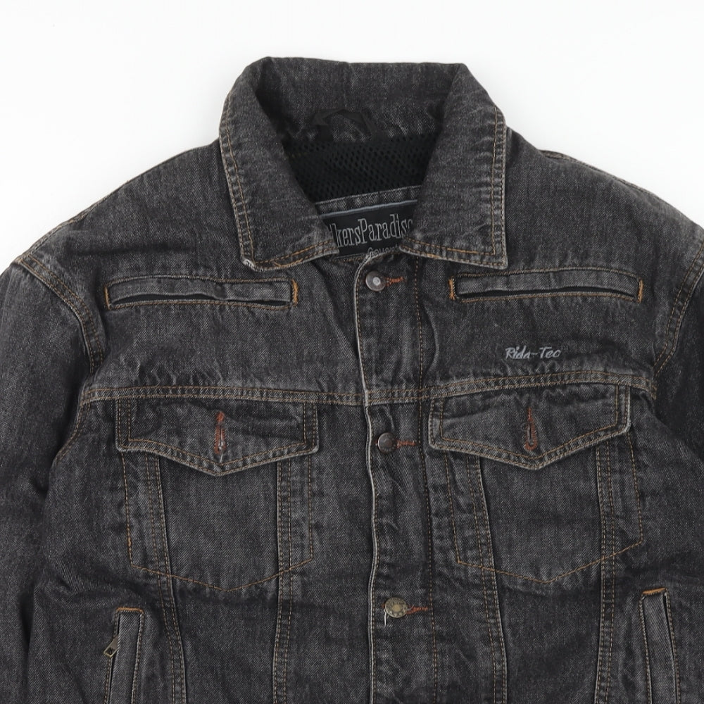 Bikers Paradise Mens Black Jacket Size L Button