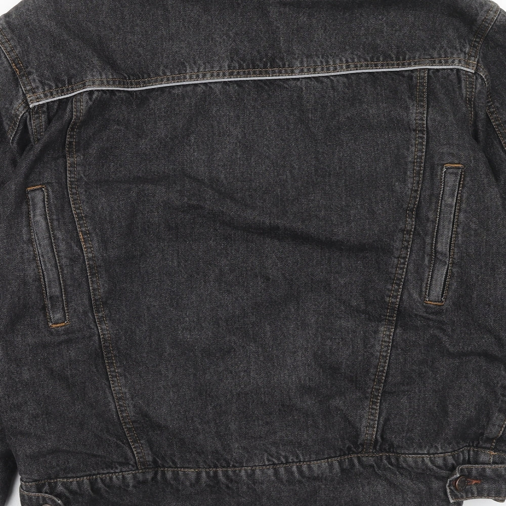 Bikers Paradise Mens Black Jacket Size L Button