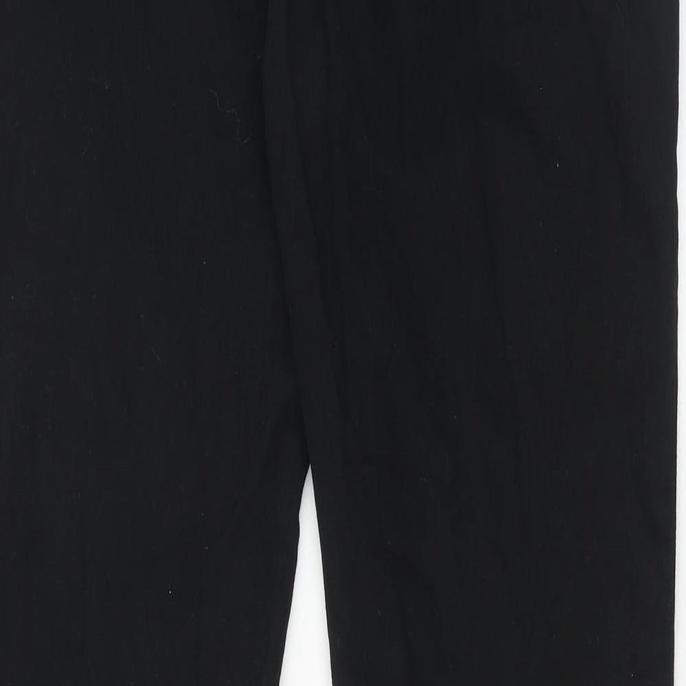 Marks and Spencer Womens Black Cotton Straight Jeans Size 14 Regular Zip