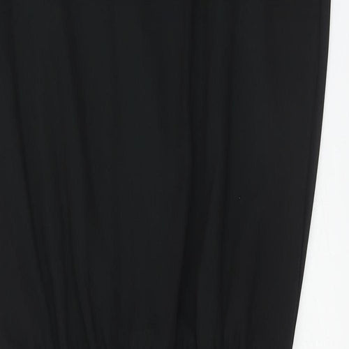 infront Womens Black Polyester A-Line Size S Boat Neck Zip