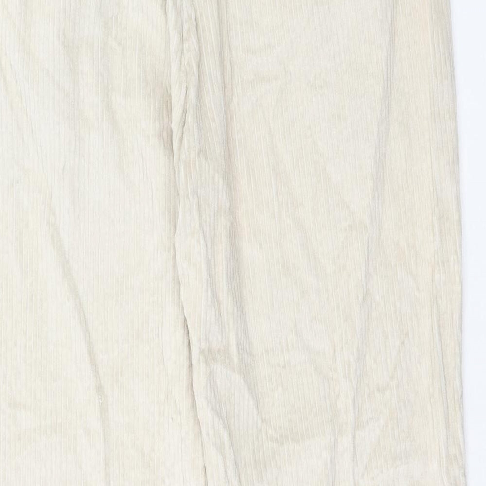 ASOS Womens Beige Cotton Trousers Size L Regular Drawstring