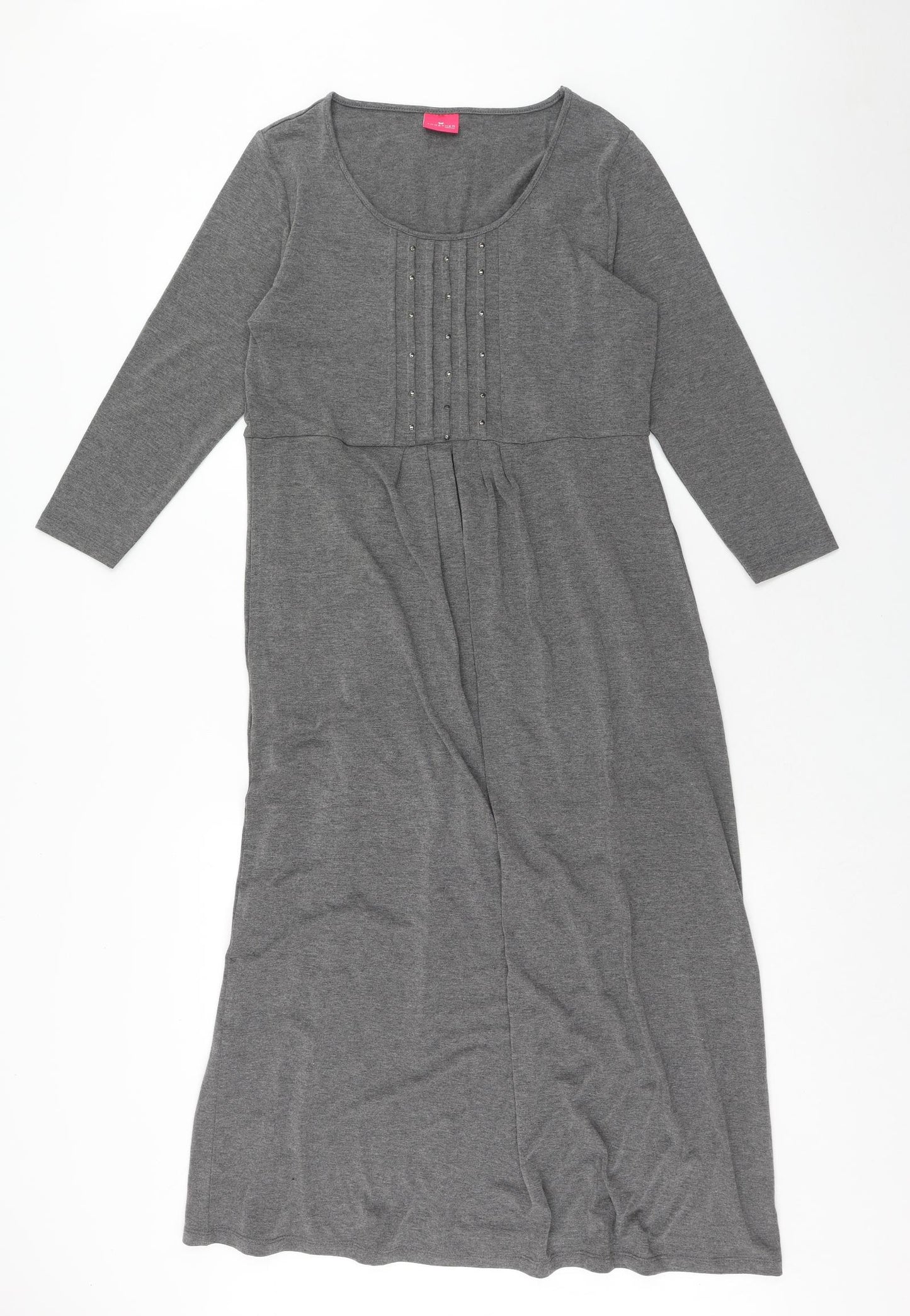 Together Womens Grey Polyester Maxi Size 12 Round Neck Pullover