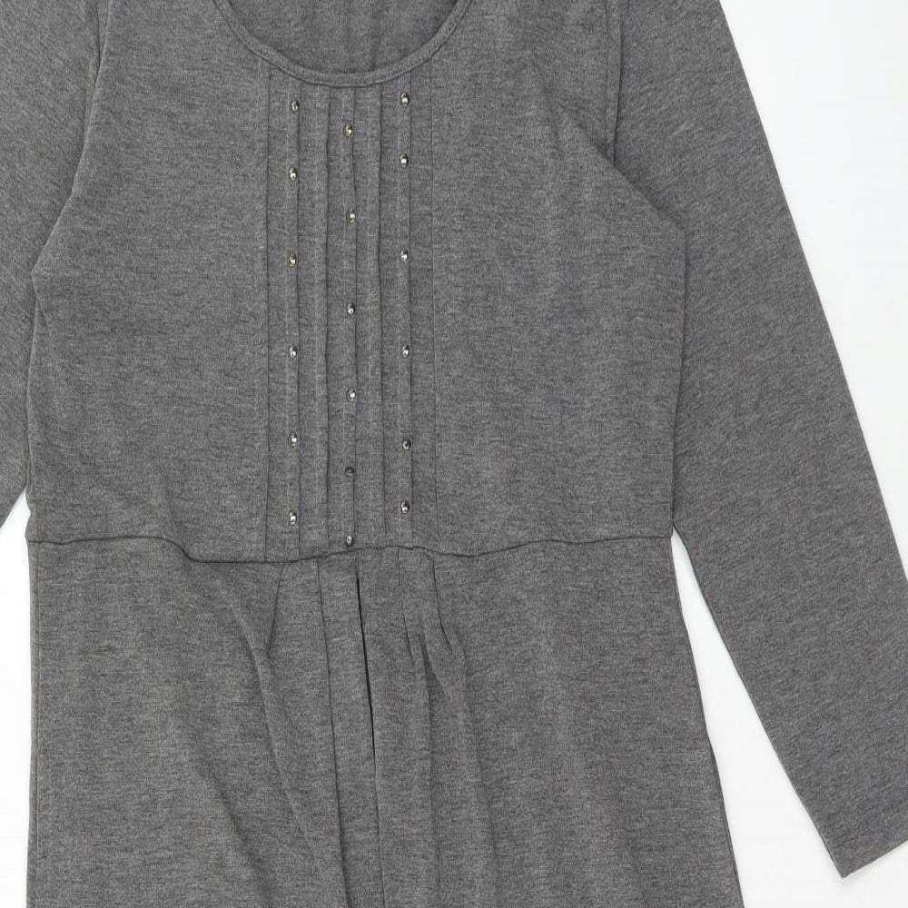 Together Womens Grey Polyester Maxi Size 12 Round Neck Pullover