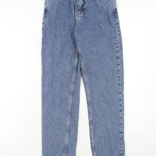 Reclaimed Vintage Womens Blue Cotton Straight Jeans Size 24 in Regular Zip