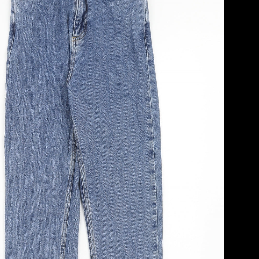 Reclaimed Vintage Womens Blue Cotton Straight Jeans Size 24 in Regular Zip