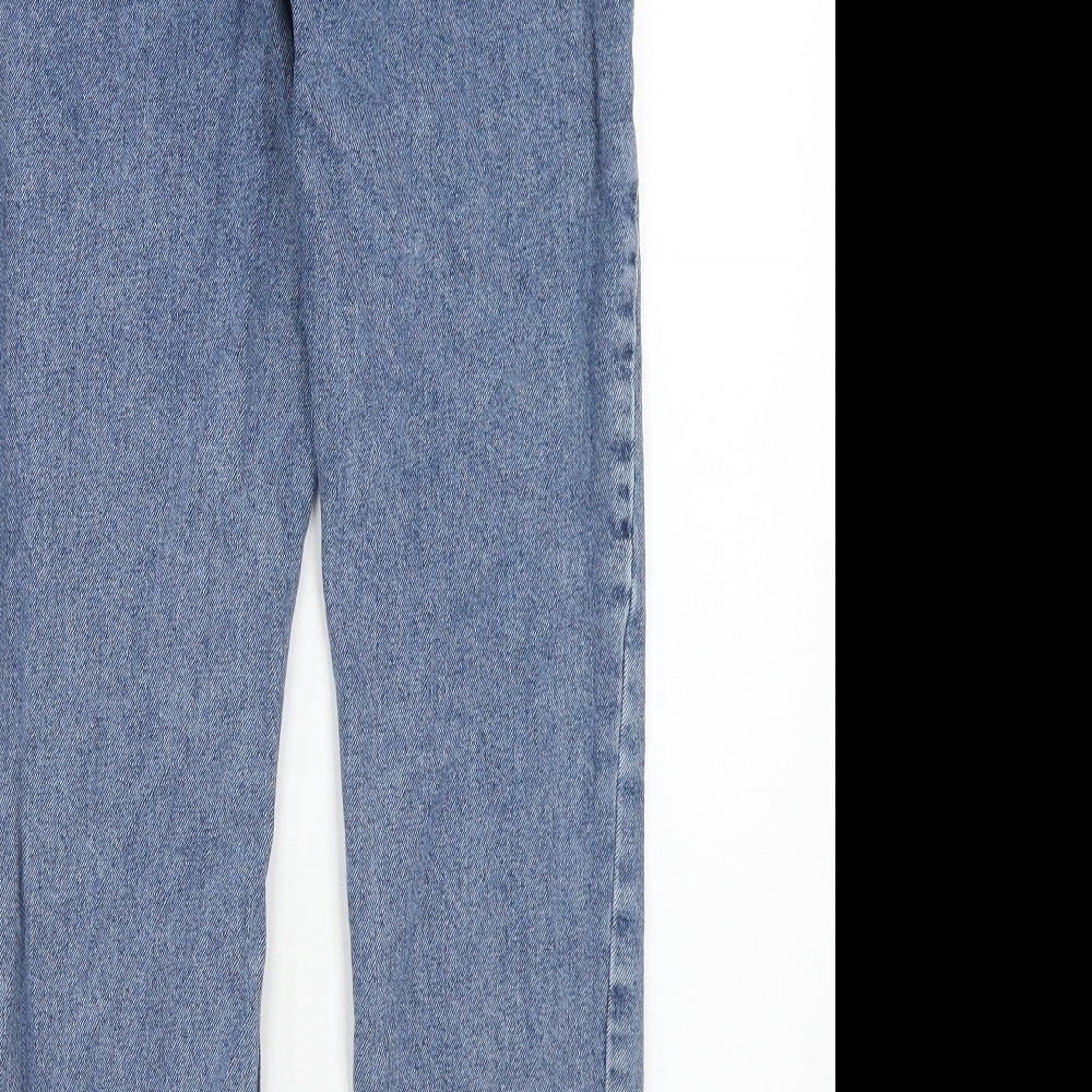 Reclaimed Vintage Womens Blue Cotton Straight Jeans Size 24 in Regular Zip