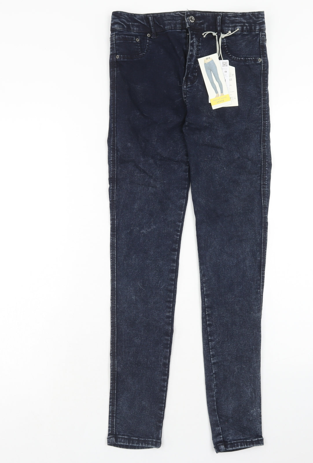 Pull&Bear Womens Blue Cotton Skinny Jeans Size 12 Regular Zip