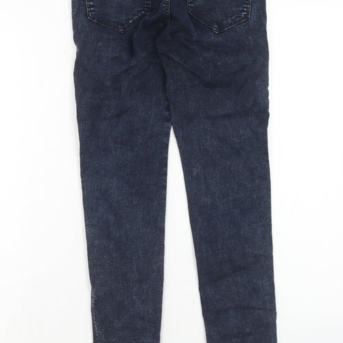 Pull&Bear Womens Blue Cotton Skinny Jeans Size 12 Regular Zip